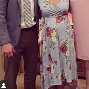 Pinkblush floral high/low maternity dress